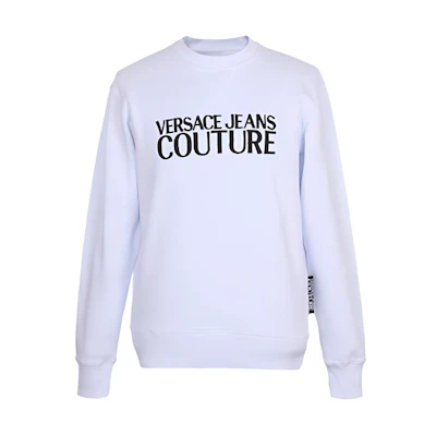 Versace Logo Embroidered Long Sleeve Sweatshirt White B7GVA7TG-30318-003