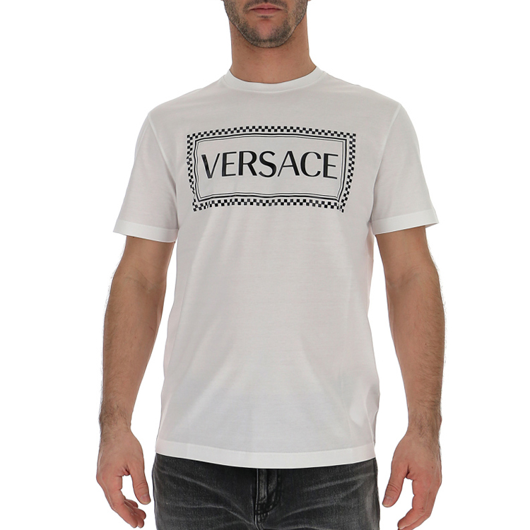 Shop 范思哲 白色标志图案圆领T恤 A81548-A201952-A001