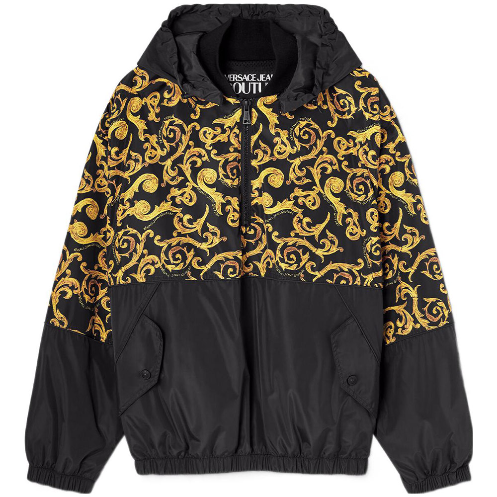Versace Logo Graphic Print Hooded Zip-Up Jacket E74GASD04-ECQS57-EG89