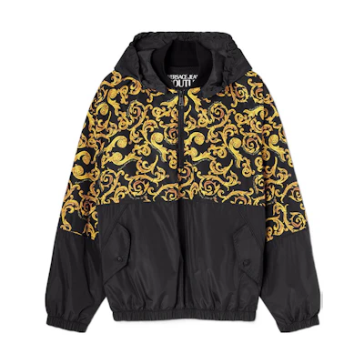 Versace Logo Graphic Print Hooded Zip-Up Jacket E74GASD04-ECQS57-EG89