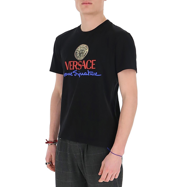 Purchase VERSACE Logo Graphic Short Sleeve T-Shirt Black A85989-A228806-A1690