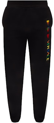 VERSACE 标志心形刺绣针织休闲裤 黑色 A83122-A228146-A008 Buy VERSACE 标志心形刺绣针织休闲裤 黑色 A83122-A228146-A008