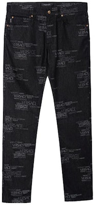 VERSACE 徽標提花水洗丹寧長褲 男 黑色 A81832-1A00615_2D180 Order VERSACE 徽標提花水洗丹寧長褲 男 黑色 A81832-1A00615_2D180