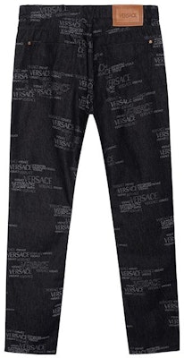 VERSACE 徽標提花水洗丹寧長褲 男 黑色 A81832-1A00615_2D180 Lookbook VERSACE 徽標提花水洗丹寧長褲 男 黑色 A81832-1A00615_2D180