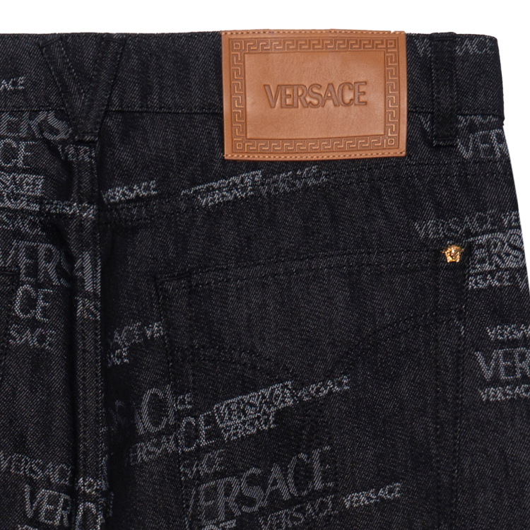 Purchase VERSACE 徽標提花水洗丹寧長褲 男 黑色 A81832-1A00615_2D180