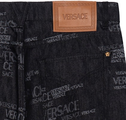 VERSACE 徽標提花水洗丹寧長褲 男 黑色 A81832-1A00615_2D180 Purchase VERSACE 徽標提花水洗丹寧長褲 男 黑色 A81832-1A00615_2D180