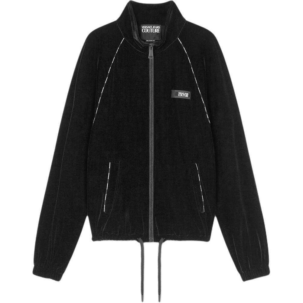 Versace Logo Letter Print High-Neck Zipper Jacket Black E76GAI328-EJ0082-E899