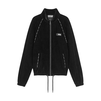 Versace Logo Letter Print High-Neck Zipper Jacket Black E76GAI328-EJ0082-E899
