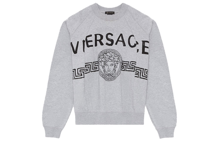 Versace Logo Medusa Print Pullover Sweatshirt Grey - Fashion A86884-A232781-A8026