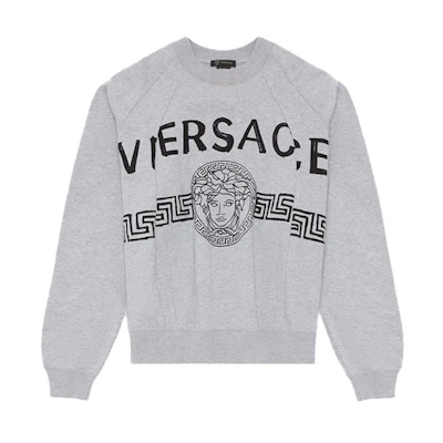 Versace Logo Medusa Print Pullover Sweatshirt Grey - Fashion A86884-A232781-A8026