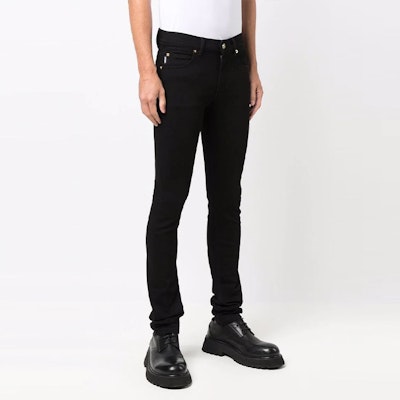 Versace Logo Patch Skinny Jeans Black 1000568-1A00908-1D040 Purchase Versace Logo Patch Skinny Jeans Black 1000568-1A00908-1D040