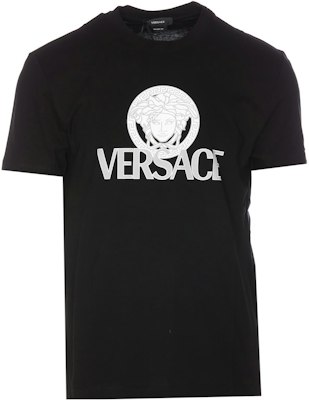 Camiseta Negra de Hombre VERSACE Logo Print de Manga Corta y Cuello Redondo. 1011504-1A08375-1B000 Order Camiseta Negra de Hombre VERSACE Logo Print de Manga Corta y Cuello Redondo. 1011504-1A08375-1B000