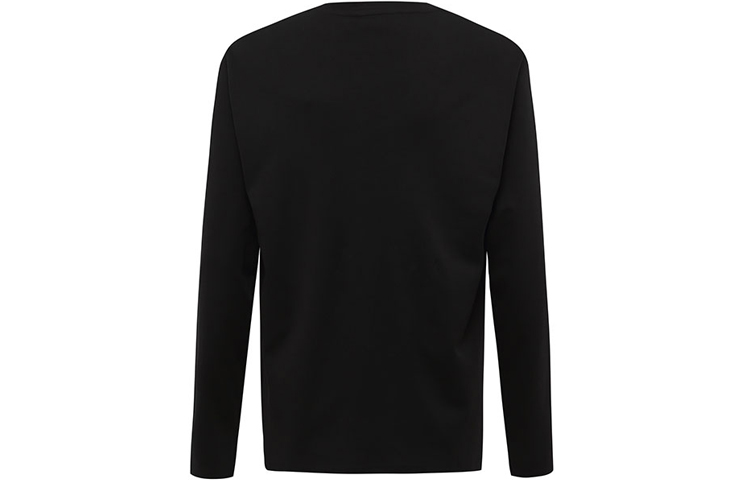 Lookbook ヴェルサーチ ロゴプリント ブラック 長袖 クルーネック Tシャツ B3GUA7TU-30171-899