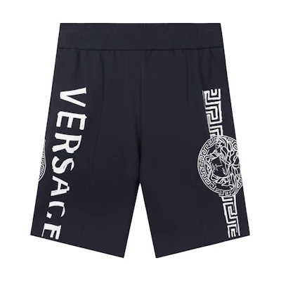 VERSACE Logo Print Blue Casual Straight Shorts for Men A89003-A232781-1U040