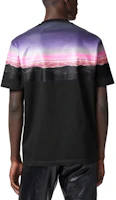 Shop VERSACE 男士黑色印花Logo圓領休閒短袖T恤 1012926-1A09337-2B510