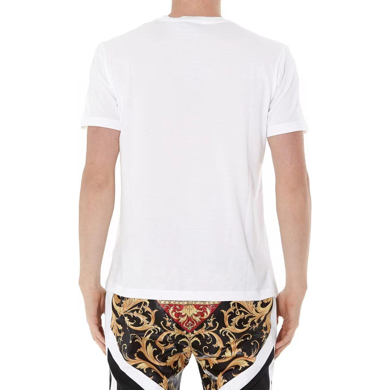 VERSACE Logo Print Crew Neck Short Sleeve T-Shirt  White A86239 A22806 A1001 圖 4