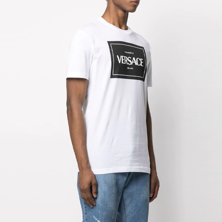 Details for VERSACE 經典Logo印花白色圓領T恤 A89296-A228806-A1001