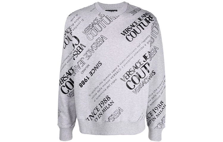 VERSACE Logo Print Crewneck Long Sleeve Sweatshirt Grey 71GAIT-14CF00-T802 圖 2