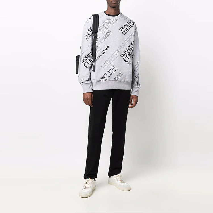 VERSACE Logo Print Crewneck Long Sleeve Sweatshirt Grey 71GAIT-14CF00-T802 圖 3