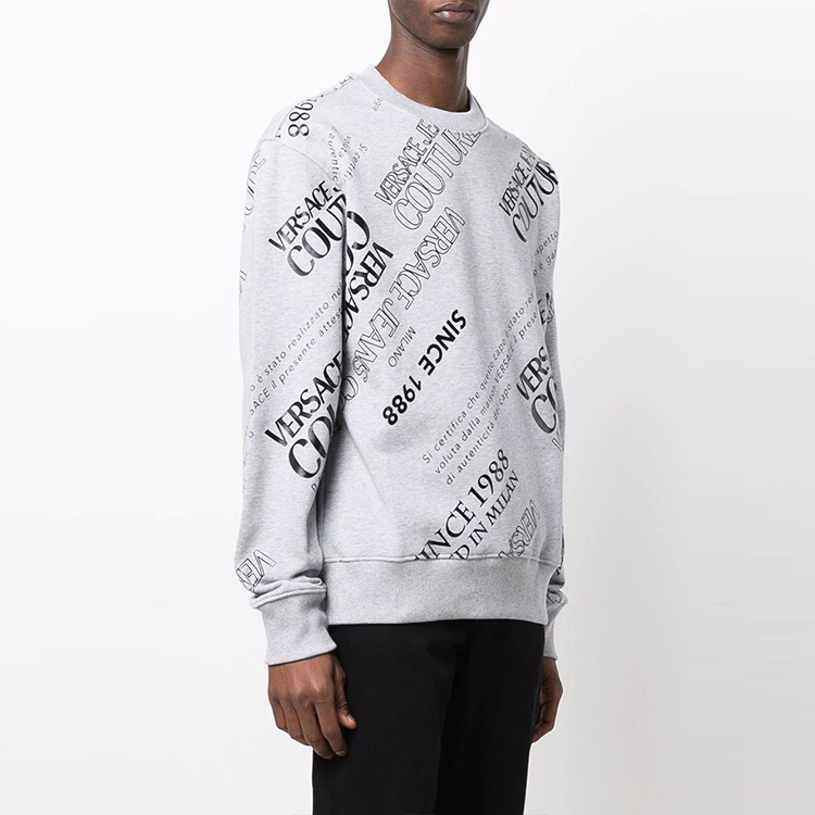 VERSACE Logo Print Crewneck Long Sleeve Sweatshirt Grey 71GAIT-14CF00-T802 圖 4