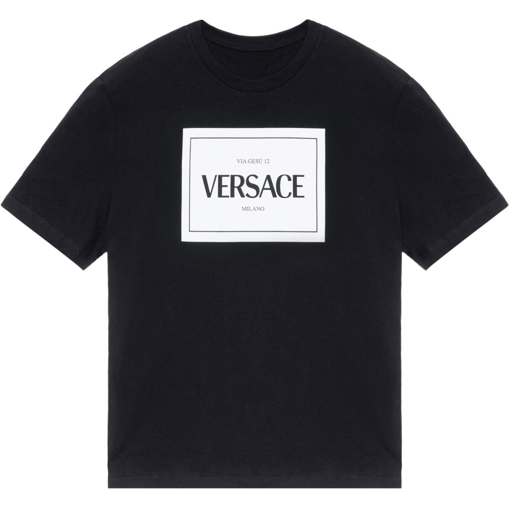 VERSACE Logo Print Crewneck Short Sleeve T-Shirt A89296-A228806-A1008