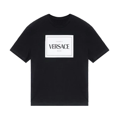 VERSACE Logo Print Crewneck Short Sleeve T-Shirt A89296-A228806-A1008