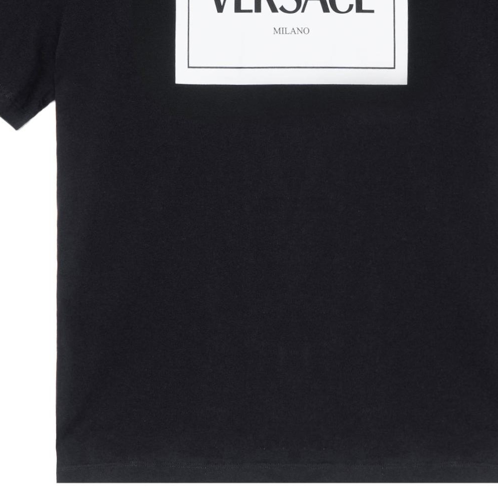 Cheap 베르사체 로고 프린트 반소매 크루넥 티셔츠 A89296-A228806-A1008