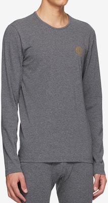 ヴェルサーチ ロゴプリント 長袖グレーTシャツ メンズ用 AUU01007-A232741-A1738 Details for ヴェルサーチ ロゴプリント 長袖グレーTシャツ メンズ用 AUU01007-A232741-A1738