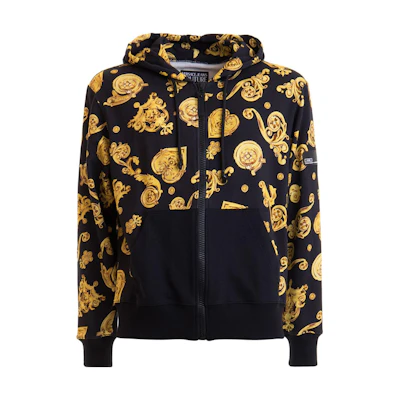 Versace Logo Print Hoodie Full-Zip Sweatshirt B7GVB7-F1SN50-0899