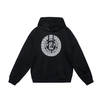 VERSACE Logo Print Pullover Sweatshirt Black 10014191A01052-1B000