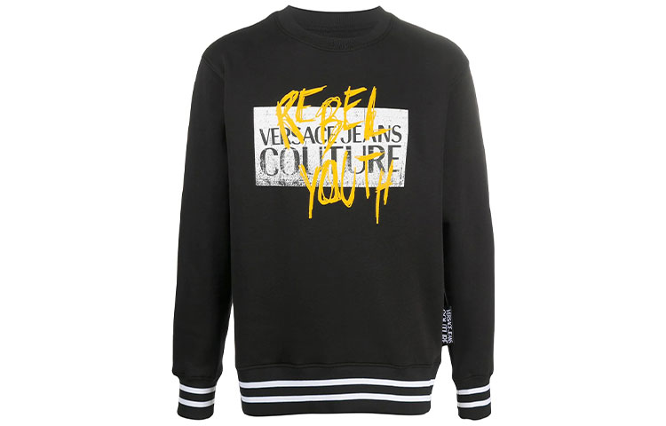 Versace Logo Print Pullover Sweatshirt Black EB7GZB7-TXE3021-6K42