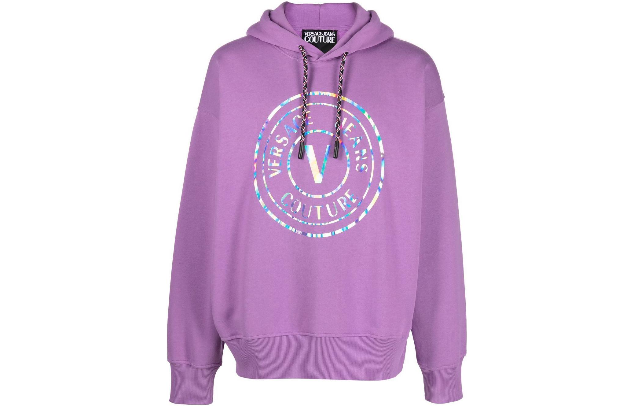 Versace Logo Print Purple Long Sleeve Sweatshirt 73GAIG-07CF00-G311