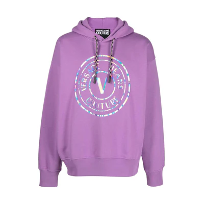 Versace Logo Print Purple Long Sleeve Sweatshirt 73GAIG-07CF00-G311