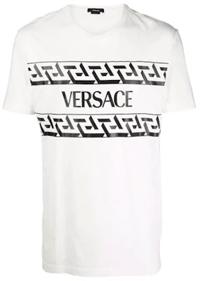 ヴェルサーチ ロゴプリント 半袖Tシャツ メンズ ホワイト 1002428-1A01780-1W000 Buy ヴェルサーチ ロゴプリント 半袖Tシャツ メンズ ホワイト 1002428-1A01780-1W000