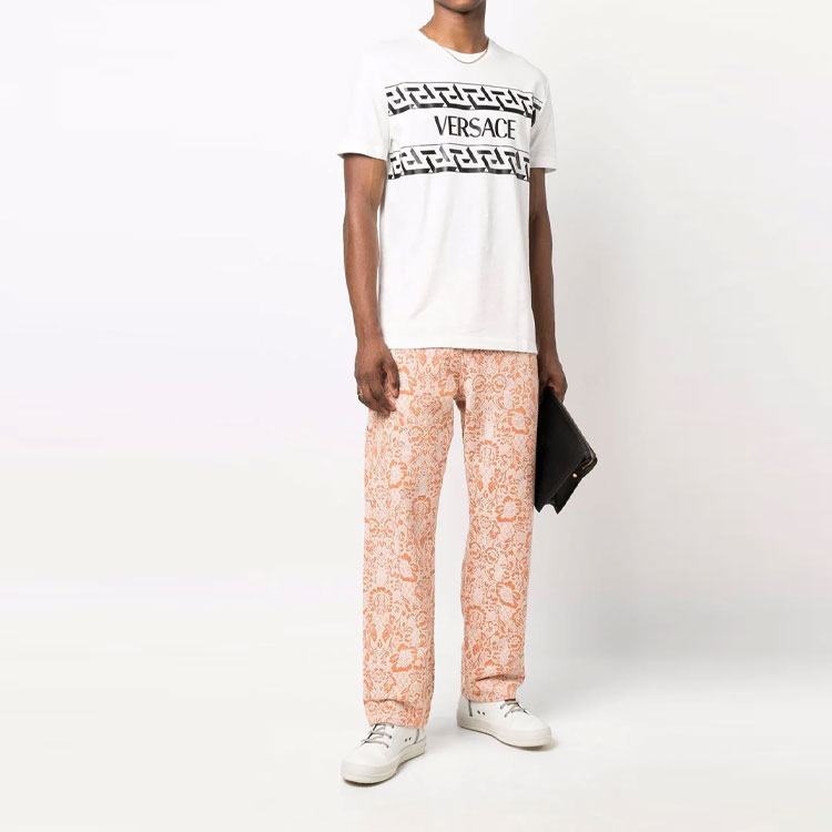VERSACE Logo Print Short Sleeve T-Shirt Men’s White 1002428-1A01780-1W000 圖 3