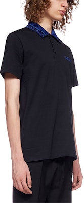 VERSACE Logo Print Slim Fit Polo Shirt Black 10025451-A01875-1U610 Purchase VERSACE Logo Print Slim Fit Polo Shirt Black 10025451-A01875-1U610