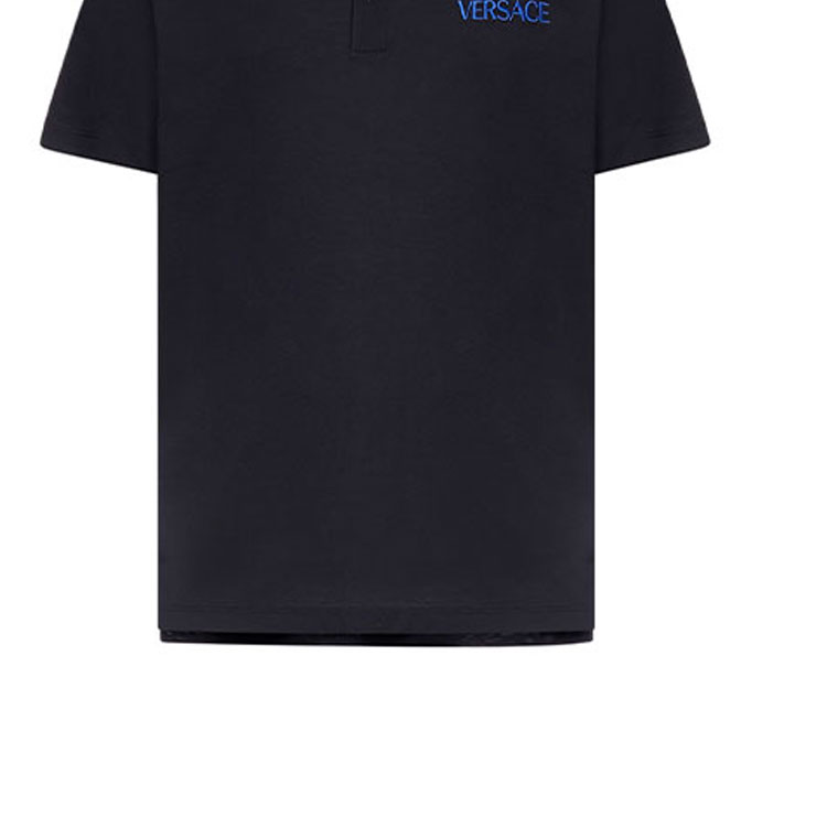 Sizing VERSACE Logo Print Slim Fit Polo Shirt Black 10025451-A01875-1U610