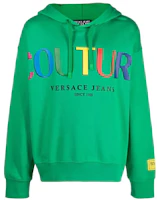 Versace Logo Printed Green Hoodie 71GAIP04-CF00P-168 Versace Logo Printed Green Hoodie 71GAIP04-CF00P-168