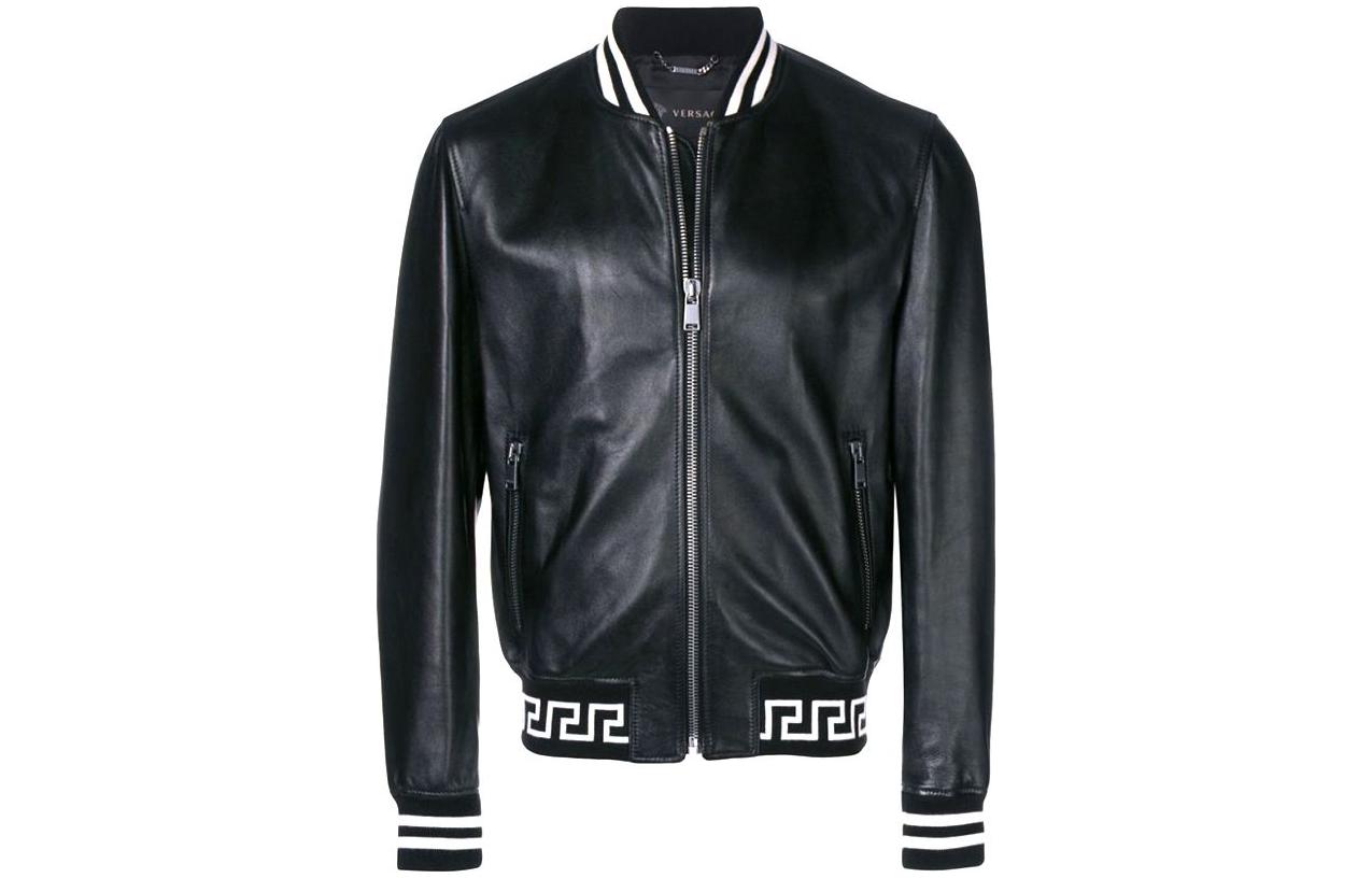 Versace Logo Zip-Up Jacket Black - Long Sleeve Outerwear A80458-A226621-A008