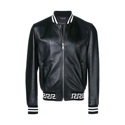 Versace Logo Zip-Up Jacket Black - Long Sleeve Outerwear A80458-A226621-A008
