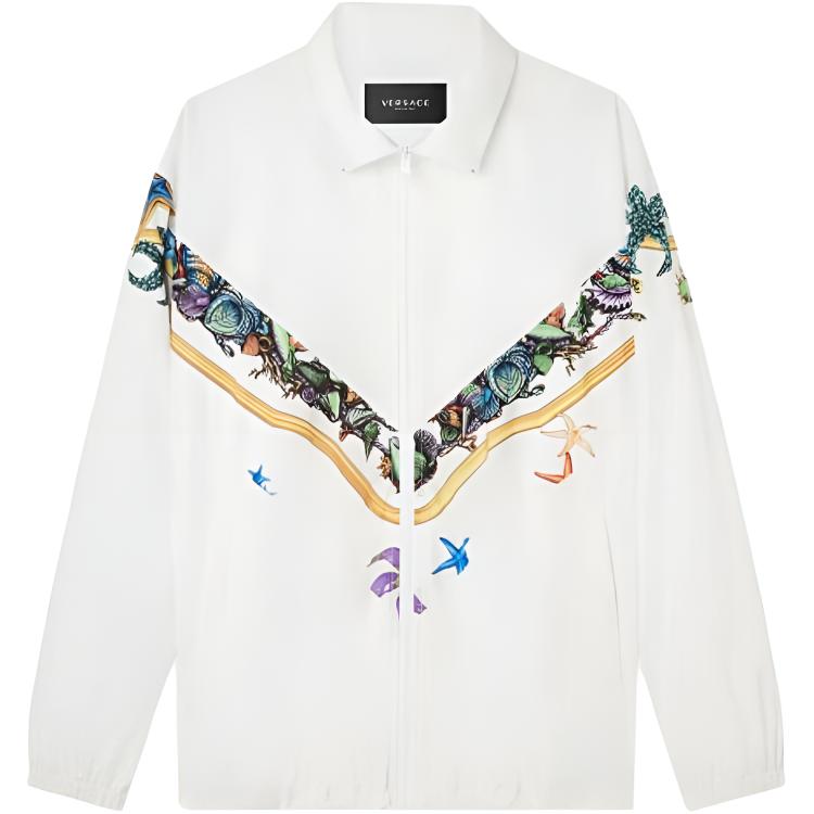 Versace Long-Sleeve Printed Jacket with Lapel Collar A89028-1F00977-5W030