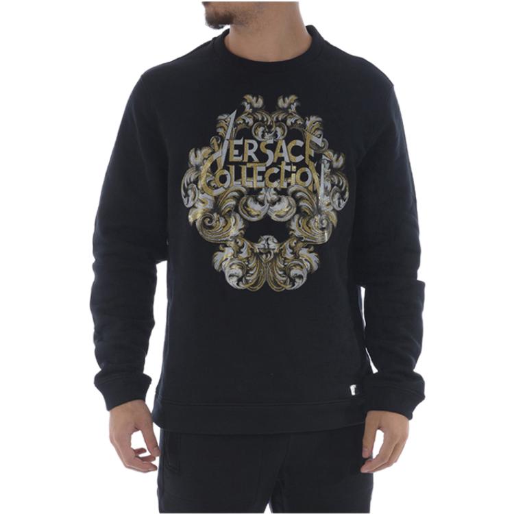 VERSACE Loose Fit Crew Neck Letter Print  T-Shirt Black V800811B-VJ00400-V1008 圖 3