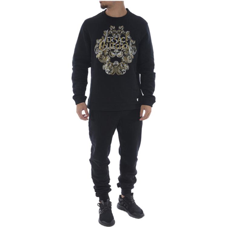 VERSACE Loose Fit Crew Neck Letter Print  T-Shirt Black V800811B-VJ00400-V1008 圖 5