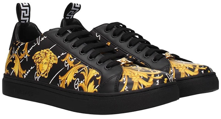 Sneaker Kulit Low-Top Versace 'Hitam Kuning' 1002778-1A02202_5B00V Order Sneaker Kulit Low-Top Versace 'Hitam Kuning' 1002778-1A02202_5B00V