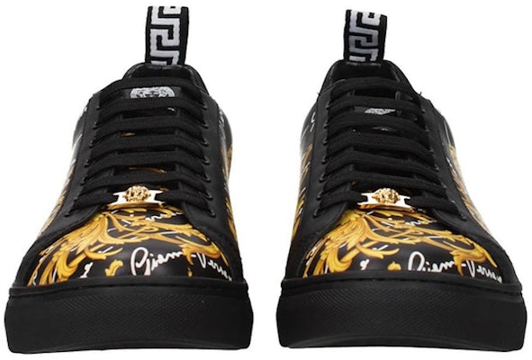 Sneaker Kulit Low-Top Versace 'Hitam Kuning' 1002778-1A02202_5B00V Shop Sneaker Kulit Low-Top Versace 'Hitam Kuning' 1002778-1A02202_5B00V