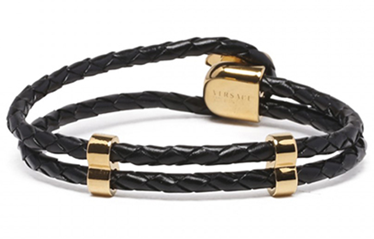 Lookbook 范思哲美杜莎合金双层编织皮革手链男士款 DG05579-DMTN-D41O