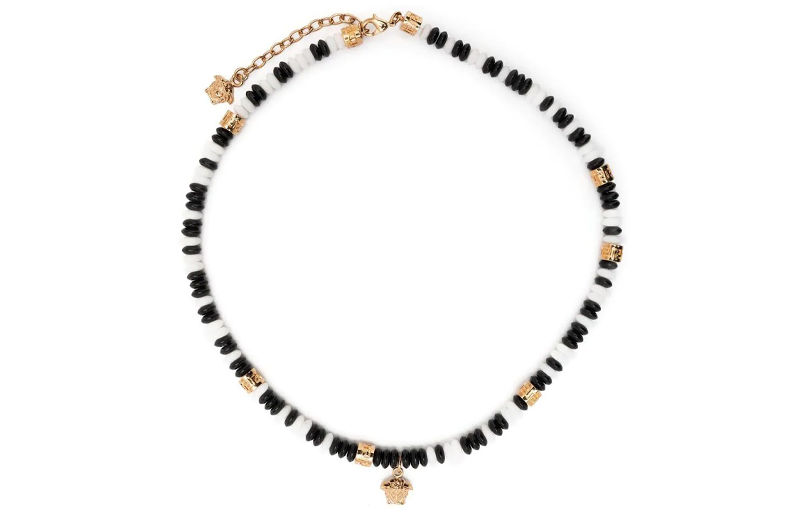 Versace Medusa Beaded Necklace Black White DG18559DJMR