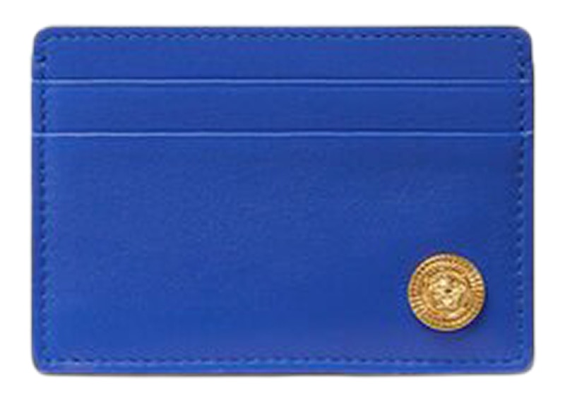 Versace Medusa Biggie (4 Card Slot 1 Cash Compartments) Card Holder Royal Blue/Gold