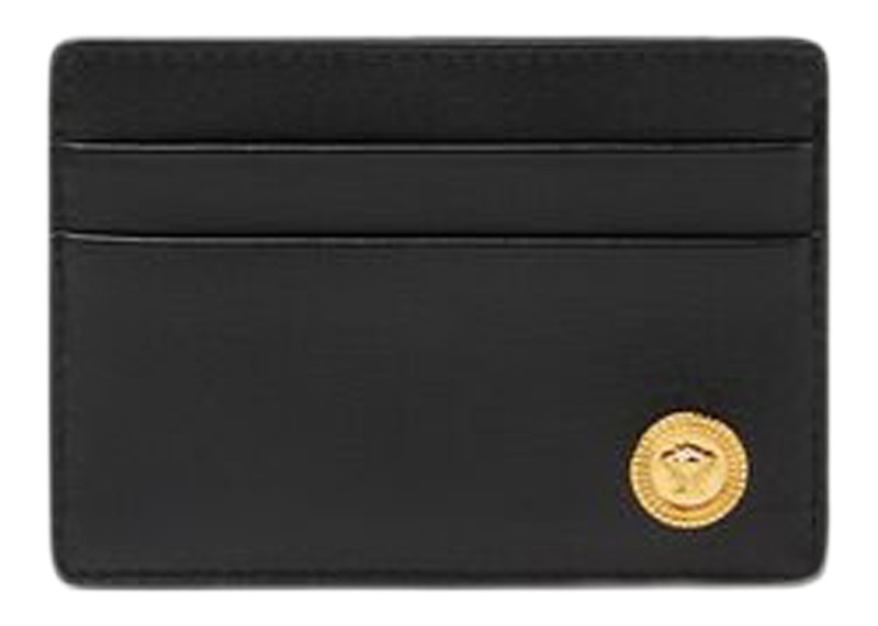 Versace Medusa Biggie (4 Card Slot 1 Cash Compartments) Card Holder Black/Gold