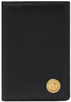 Versace Medusa Biggie (6 Card Slot 1 Cash Compartments) Bi-Fold Card Holder Black/Gold Versace Medusa Biggie (6 Card Slot 1 Cash Compartments) Bi-Fold Card Holder Black/Gold